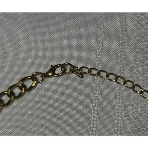 Cleopatra Statement Necklace Egyptian Revival Orange Gems Gold-Tone 18" Costume - Picture 3 of 10